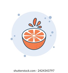 Cartoon lemon icon vector illustration. Citrus on bubbles background. Citric sign concept.