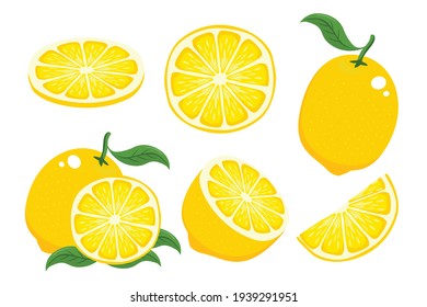 Cartoon Lemon Illustration Set Collection