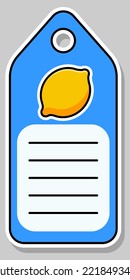 Cartoon lemon. Notebook label. Note label. Vector stickers