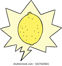 cartoon lemon with speech bubble