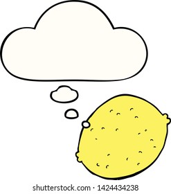 cartoon lemon with thought bubble