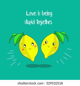Cartoon lemon / Valentine / Valentine's Day