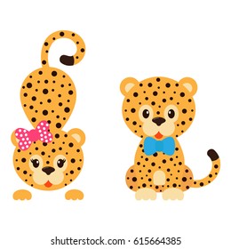 cartoon leopard with bow and tie