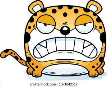 A cartoon leopard cub with an angry expression.