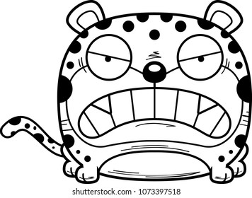A cartoon leopard cub with an angry expression.