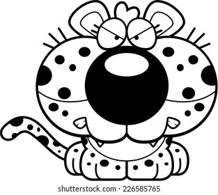 A cartoon leopard cub with an angry expression.