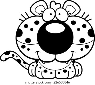 A cartoon leopard cub happy and smiling.