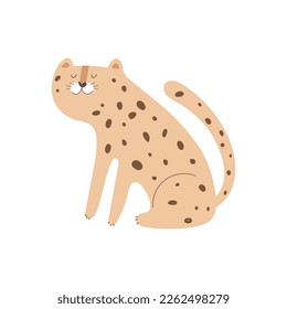 cartoon leopard. flat style, colorful vector for kids. baby design for cards, poster decoration, print