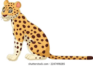Cartoon leopard on white background