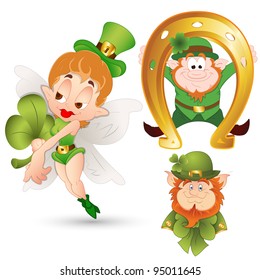 Cartoon Leprechaun Illustration-St. Patrick's Day Cartoon Vector Illustration