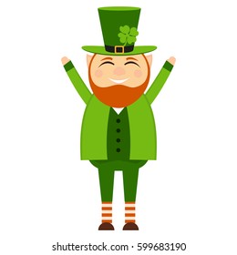 Cartoon leprechaun on St. patrick's day.