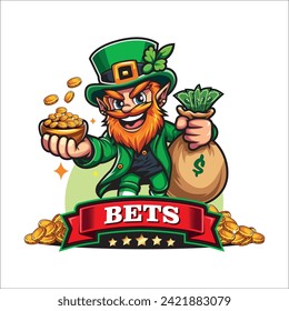 Cartoon Leprechaun St Patricks Day character Mascot