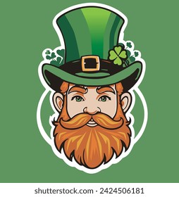 Cartoon Leprechaun St Patricks Day character.  St. Patrick's Day poster.
