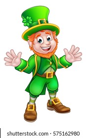 Cartoon Leprechaun St Patricks Day character mascot