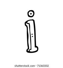 cartoon letter i