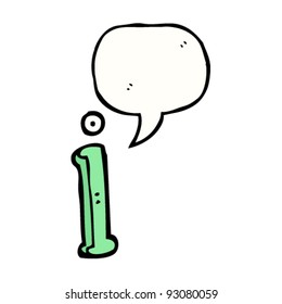 cartoon letter i
