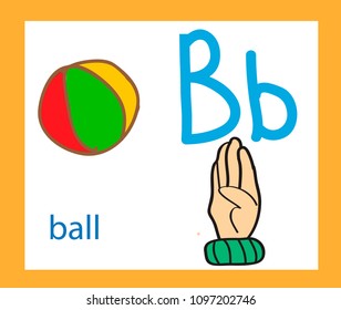 Cartoon letter B. Creative English alphabet. ABC concept.