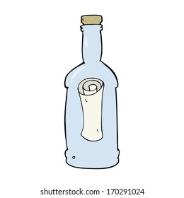 Cartoon-Brief in Flasche