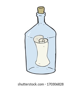 letra de dibujos animados en el frasco