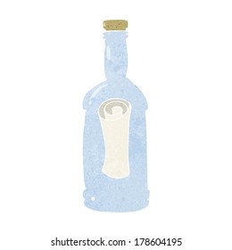 carta de dibujos animados en una botella