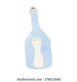 carta de dibujos animados en una botella