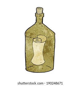 cartoon letter in bottle