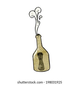 cartoon letter in a bottle