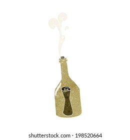 carta de dibujos animados en una botella