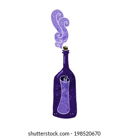 cartoon letter in a bottle