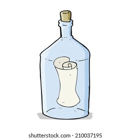 cartoon letter in bottle