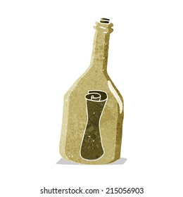 cartoon letter in a bottle