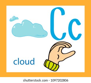 Cartoon letter C. Creative English alphabet. ABC concept.