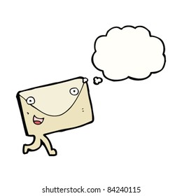 cartoon letter delivering itself