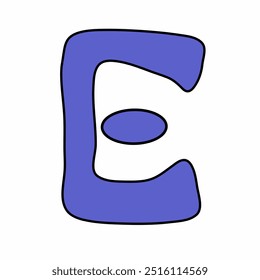 cartoon letter E for element decoration