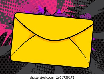 Cartoon Letter Envelope, comic book Message. Retro vector comics pop art design.