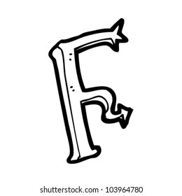 cartoon letter f with devil tail