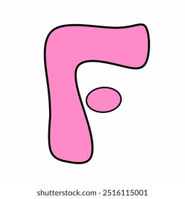 cartoon letter F for element decoration