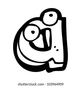 cartoon letter a with face