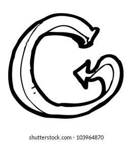 cartoon letter g with devil tail