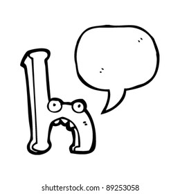 cartoon letter h