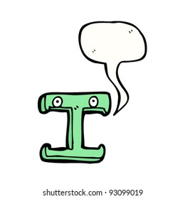 letra de caricatura "i"