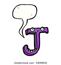 cartoon letter j