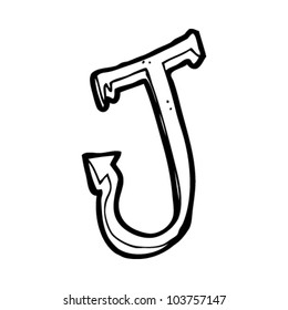cartoon letter j with devil tail