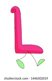 cartoon letter l walking, vector