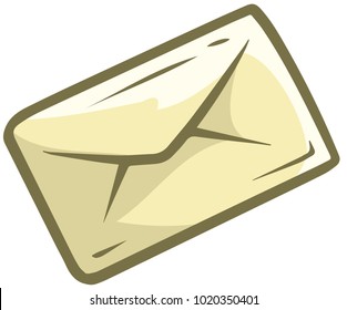 Cartoon Letter Mail Isolated On White Stock Vector (Royalty Free ...