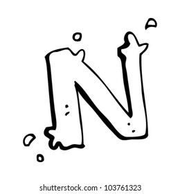 cartoon letter n