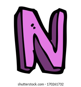 cartoon letter n