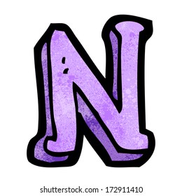 cartoon letter N