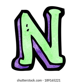 cartoon letter N