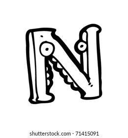 cartoon letter n